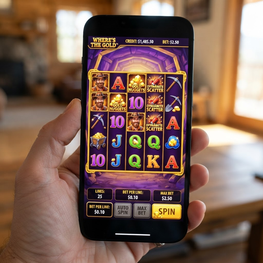 Where's the Gold mobile pokie screenshot on smartphone